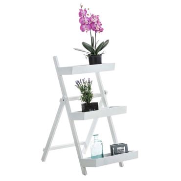 Skládací schůdkový regál Tara, 84 cm, bílá
